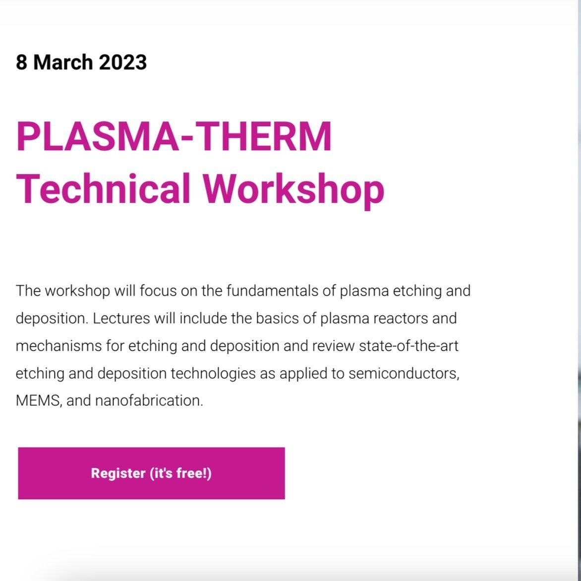 Plasma-Therm Technical Workshop at INL – Braga